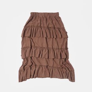 Brown Tiered Ruffle Skirt